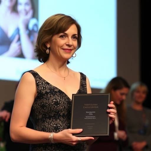 Chiara Fontana con il premio Strega in mano durante la cerimonia di premiazione